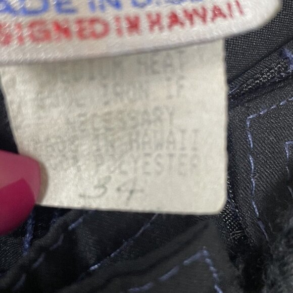 Vintage Happy Shirts Board Shorts USA Hawaiian Blue Paisley Green Panel Sz 36 - Picture 5 of 6